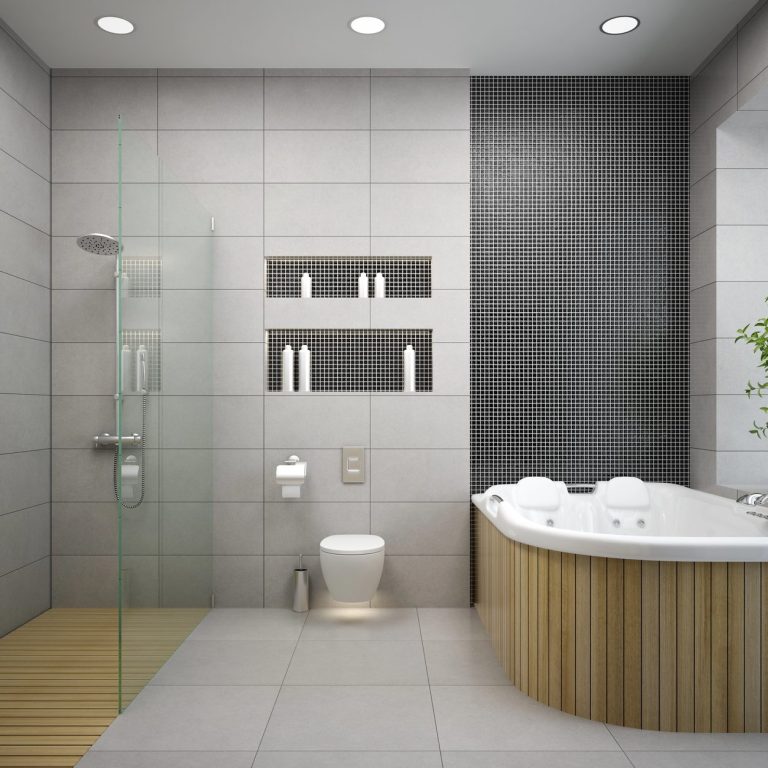 douche à l'italienne et baignoire d'angle